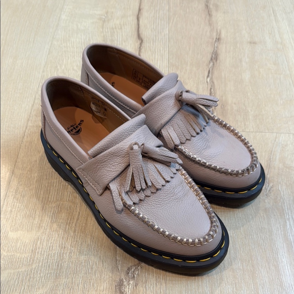 Dr. Martens Tan Leather Tassel Loafers